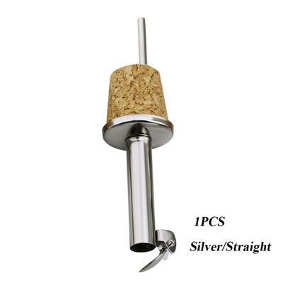 1/3 ΤΕΜ. Μεταλλικά Barware With Cover Plug Oil Dispenser Πώμα μπουκαλιού Wine Pourer Ξύλινος φελλός