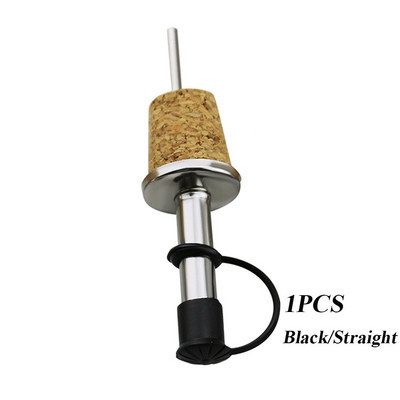 1/3 ΤΕΜ. Μεταλλικά Barware With Cover Plug Oil Dispenser Πώμα μπουκαλιού Wine Pourer Ξύλινος φελλός
