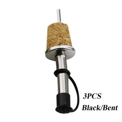 1/3 ΤΕΜ. Μεταλλικά Barware With Cover Plug Oil Dispenser Πώμα μπουκαλιού Wine Pourer Ξύλινος φελλός