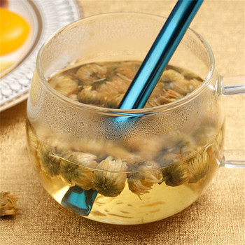 Филтър за чай от неръждаема стомана Straw Mate Чаена лъжица Сламки за сок за многократна употреба Инструменти за чай Миещи се кухненски аксесоари