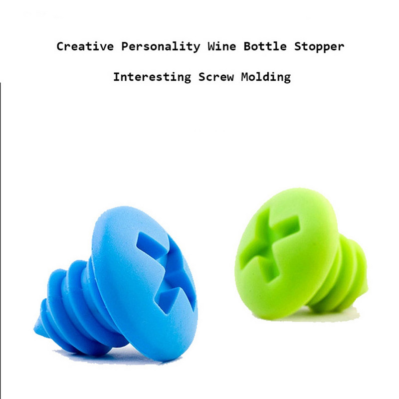 Capace de oprire pentru sticlă de vin în formă de șurub creative Sigilant pentru oprire în vid din silicon Bere băuturi dopuri de vin pentru instrumente de bar Accesorii pentru casă