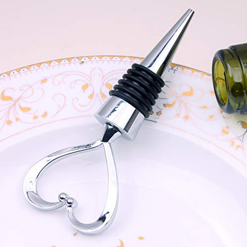 Instrumente de bar Dop pentru sticlă de vin în formă de inimă Dop pentru sticlă de vin roșu Twist Cadouri Favoare de nuntă Economizor de șampanie Suveniruri de petrecere