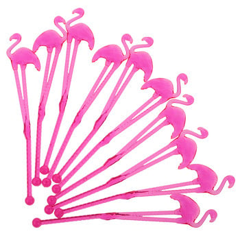 10 τμχ Hawaii Luau Flamingo Cocktail Stirrers Milk Coffee Swizzle Sticks Summer Beach Μπομπονιέρες για πάρτι γενεθλίων