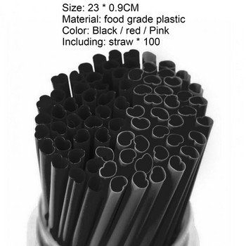 100 τμχ Stirring Straws Mini Καλαμάκια Κοκτέιλ μιας χρήσης σε σχήμα καρδιάς Πλαστικοί αναδευτήρες καφέ για χυμό καφέ