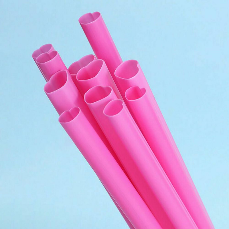 100 buc. Paie pentru amestecare în formă de inimă Mini paie de unică folosință pentru cocktail Agitatoare de cafea din plastic pentru suc de cafea