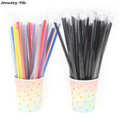 100Pc Διαφανές ατομικό τυλιγμένο ποτό PP Straw Drink Straws Προμήθειες πάρτι Πλαστικά καλαμάκια μιας χρήσης Γιορτή γενεθλίων