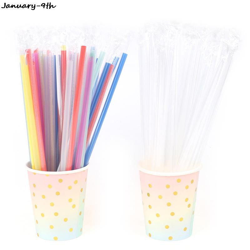 100 de bucăți transparente ambalate individual pentru băutură PP paie paie pentru băutură, pentru petreceri, paie de unică folosință din plastic, pentru sărbătoarea zilei de naștere