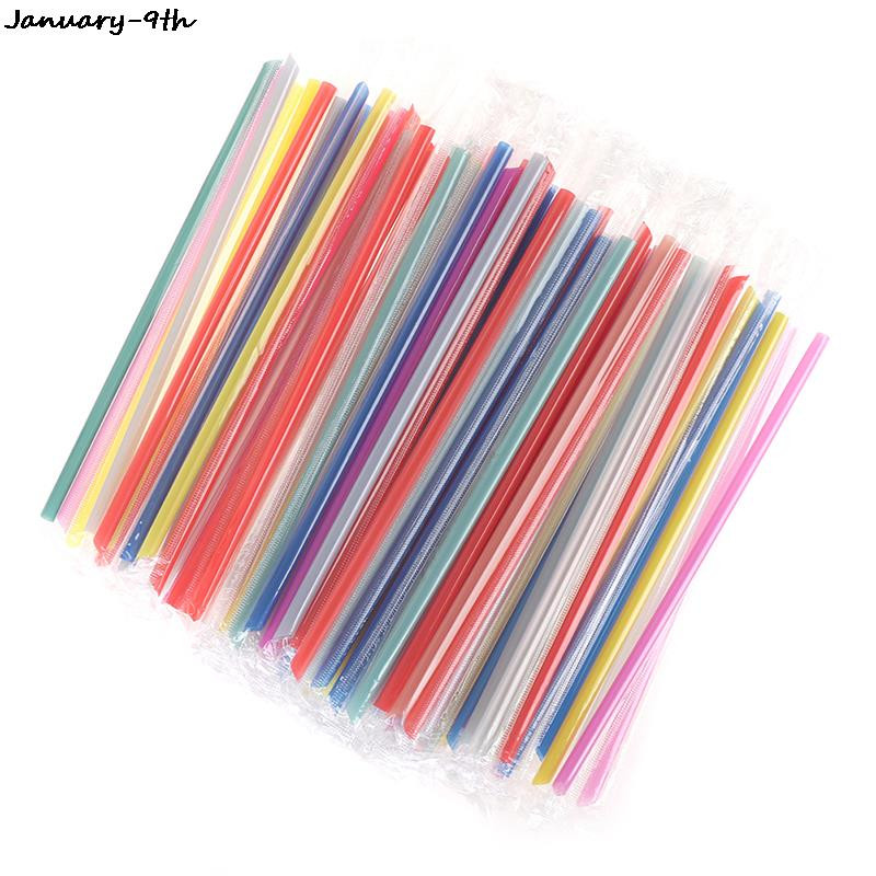 100 de bucăți transparente ambalate individual pentru băutură PP paie paie pentru băutură, pentru petreceri, paie de unică folosință din plastic, pentru sărbătoarea zilei de naștere