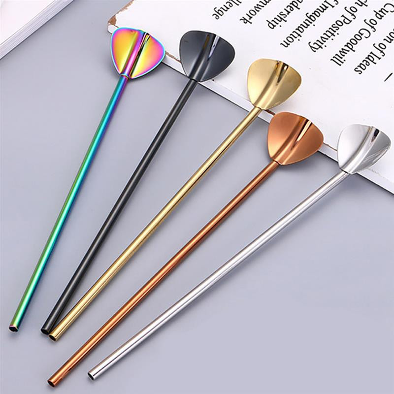 Linguriță de băut din oțel inoxidabil Paie de ceai Paie reutilizabile Linguri de cocktail Filtru de cafea Linguriță de amestecare Accesorii pentru bar
