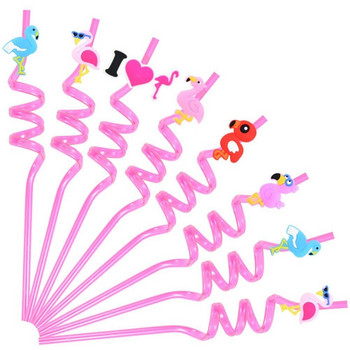 8 τεμ. Επαναχρησιμοποιήσιμα Unicorn Mermaid Flamingo Straw Smoothie με καλαμάκια ποτού με ζώα με θέμα Γοργόνα με θέμα Δεινόσαυρος Παιδικά φρούτα για πάρτι