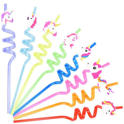 8 τεμ. Επαναχρησιμοποιήσιμα Unicorn Mermaid Flamingo Straw Smoothie με καλαμάκια ποτού με ζώα με θέμα Γοργόνα με θέμα Δεινόσαυρος Παιδικά φρούτα για πάρτι