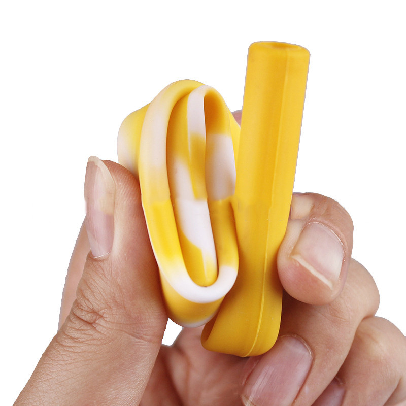 DEOUNY Paiele elastice reutilizabile de băut din silicon Pai portabile ecologice cu sac 1BUC Accesorii pentru bar