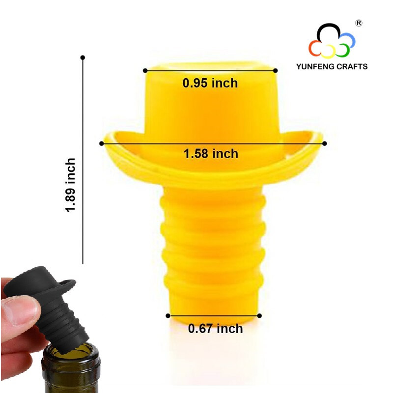 Dop de sticle de silicon pentru sticle Capac Plută de vin Dop de turnare pentru vin Capace de silicon Drăguță Pălărie de top cu gel de păstrare în stare proaspătă Bar de plută