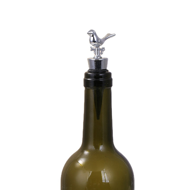 Аксесоари за бар Декорация Lovebird Запушалки за вино Сватбени подаръци за гости Сребърни запушалки за бутилки с изящна опаковъчна кутия