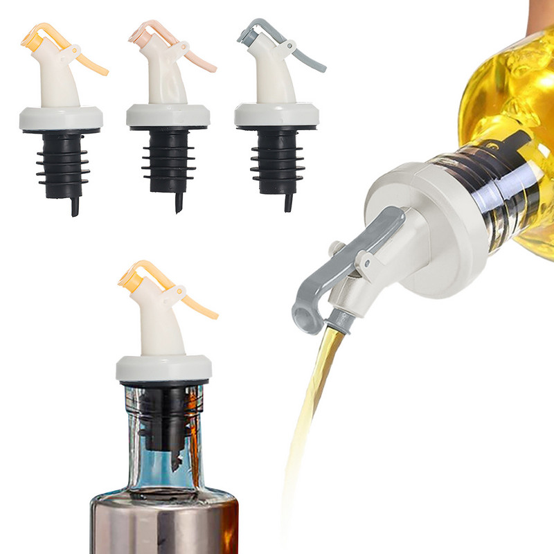 Запушалка за бутилка с масло Гумена тапа за заключване Уплътнение Устойчив на течове Пластмасова дюза за храна Пръскачка Дозатор за наливане на вино Бар инструменти