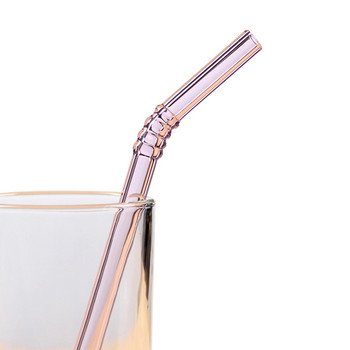 Πολύχρωμο γυάλινο άχυρο ποτού επαναχρησιμοποιήσιμα καλαμάκια από βοριοπυριτικό γυαλί Ανθεκτικά στη θερμότητα Στιβαρά λυγισμένα ίσια χαριτωμένα καλαμάκια ποτού