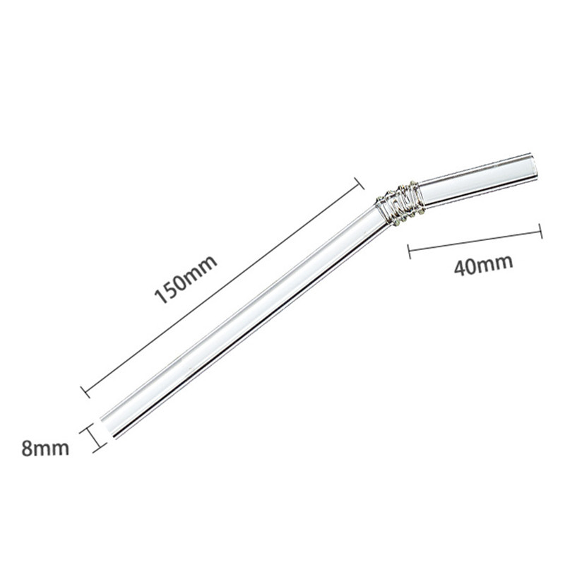 Paie de băut din sticlă colorată Paie reutilizabile din sticlă borosilicată Rezistente la căldură Paiuri de băutură drăguțe, îndoite, drepte