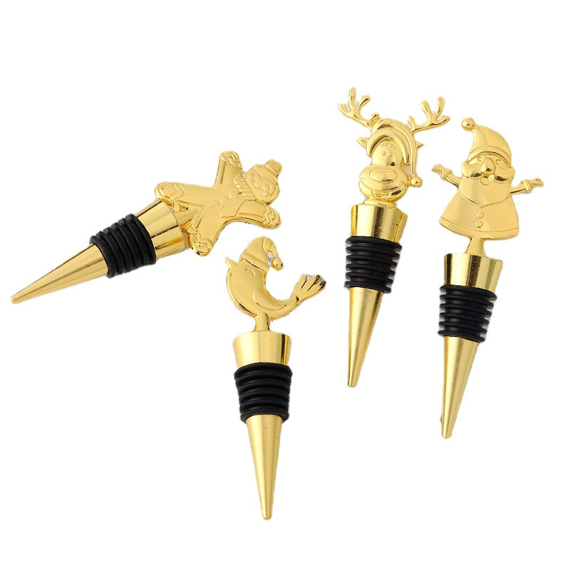 Seria de Crăciun pentru dop de vin pentru bar, decorațiuni de petrecere, în formă de om de zăpadă creativ Accesorii pentru bar pentru dop de șampanie pentru vin proaspăt