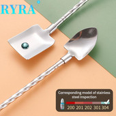 Su šiaudiniu šiaudiniu šaukštu nerūdijančio plieno daugkartinio naudojimo desertinio pyrago šaukštas 2 viename šaukšte gėrimo įrankiai Daugiafunkcis kūrybinis