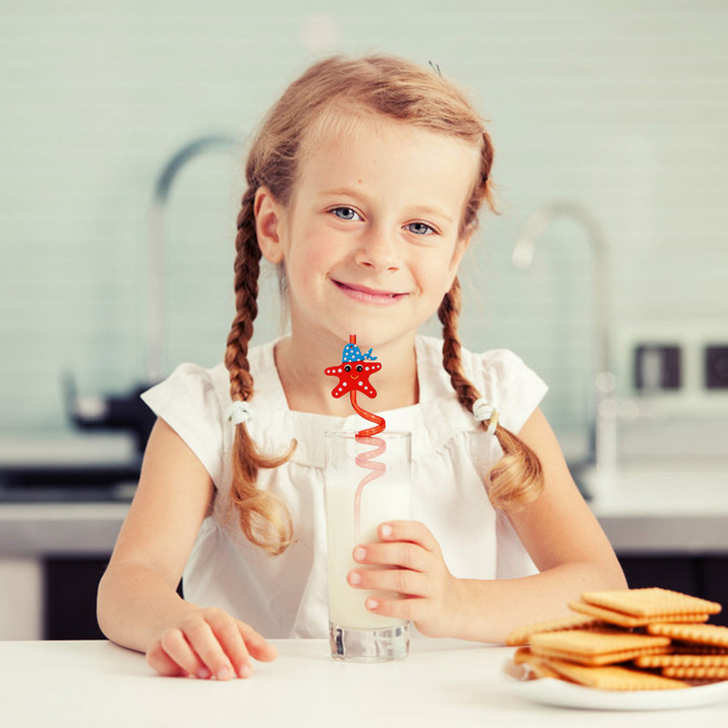 Paie drăguțe din desene animate din PVC Material de calitate alimentară Rezistență la temperatură Accesorii pentru baruri netede Accesorii pentru bare de diferite forme