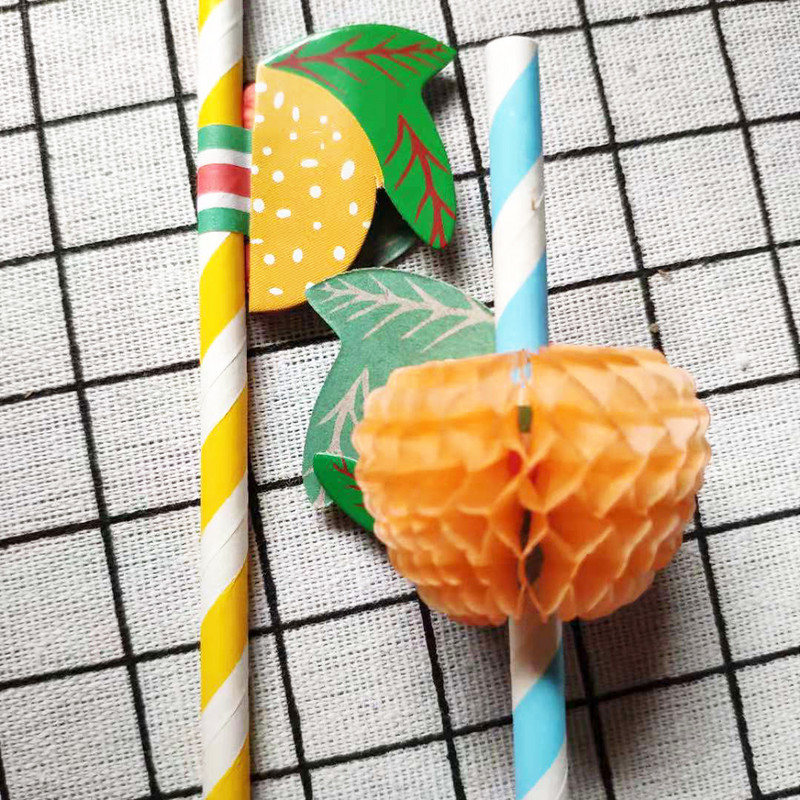 50 бр. Плодова хартия Напитки за еднократна употреба Напитка Сок Ивица Сламки Парти консумативи