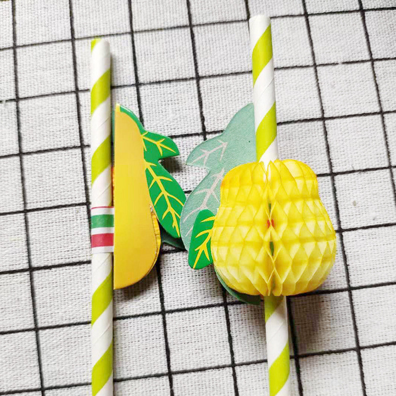 50 бр. Плодова хартия Напитки за еднократна употреба Напитка Сок Ивица Сламки Парти консумативи