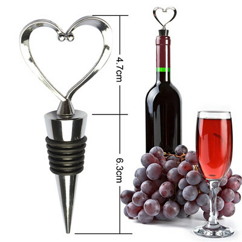În formă de inimă, vin roșu, șampanie, dop pentru sticla de vin, set de cadouri de nuntă pentru Valentines, accesorii pentru bar, baruri pentru acasă
