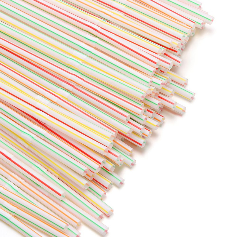 100/200/300 buc. Decorare flexibilă pentru petreceri, paie de unică folosință din plastic, paie de bar, paie de băut, accesorii de bucătărie