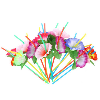 20 бр. Цвете Гъвкави огъващи се сламки за пиене Декоративни сламки за еднократна употреба Парти маса Декор за сватба Рожден ден