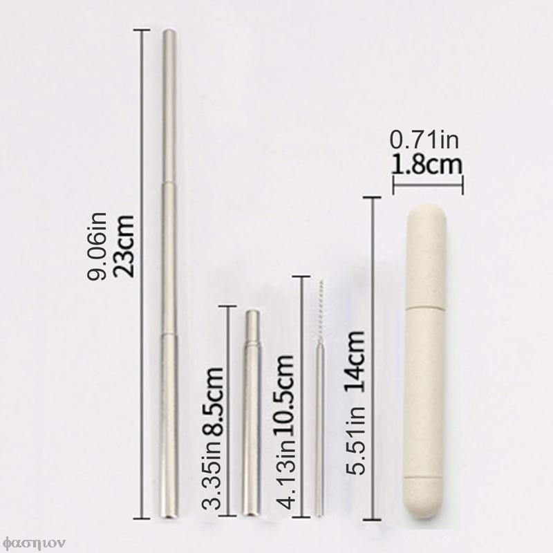 Oțel inoxidabil, portabil, în aer liber, pliabil, paie de ceai cu lapte, paie circulară din silicon, pentru călătorie, paie reutilizabilă din oțel inoxidabil