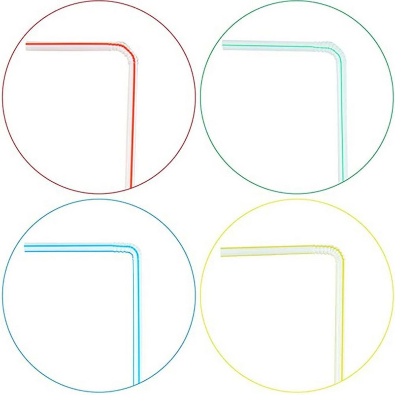 NOU 100/50 bucăți 21 cm paie de băut curbate colorate de unică folosință din plastic pentru petrecere de nuntă, bar, accesorii pentru băuturi, paie reutilizabile pentru ziua de naștere