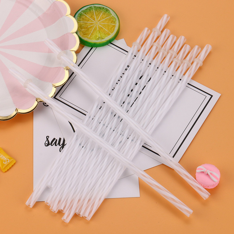 Paie de băut cu curcubeu multicolore Paie reutilizabile colorate Paie flexibile din plastic Paie cu dungi Accesorii pentru bar de petrecere #W3