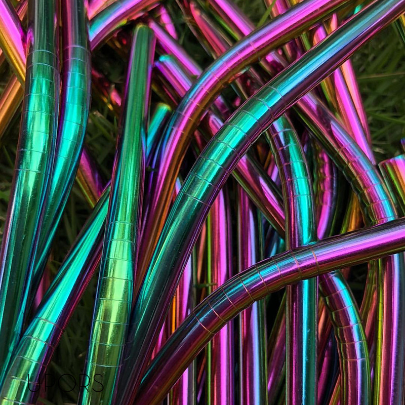 UPORS Paie metalică reutilizabilă cu perie de curățat Eco Friendly 304 din oțel inoxidabil perie de curățare paie paie de băut