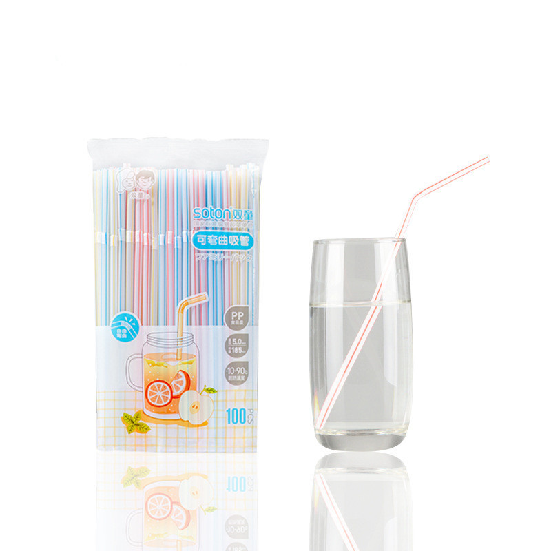 100 bucăți 18,5 cm paie de băut curbate, colorate, de unică folosință, pentru petrecere de nuntă, pentru bar, accesorii pentru băuturi, paie reutilizabile pentru ziua de naștere