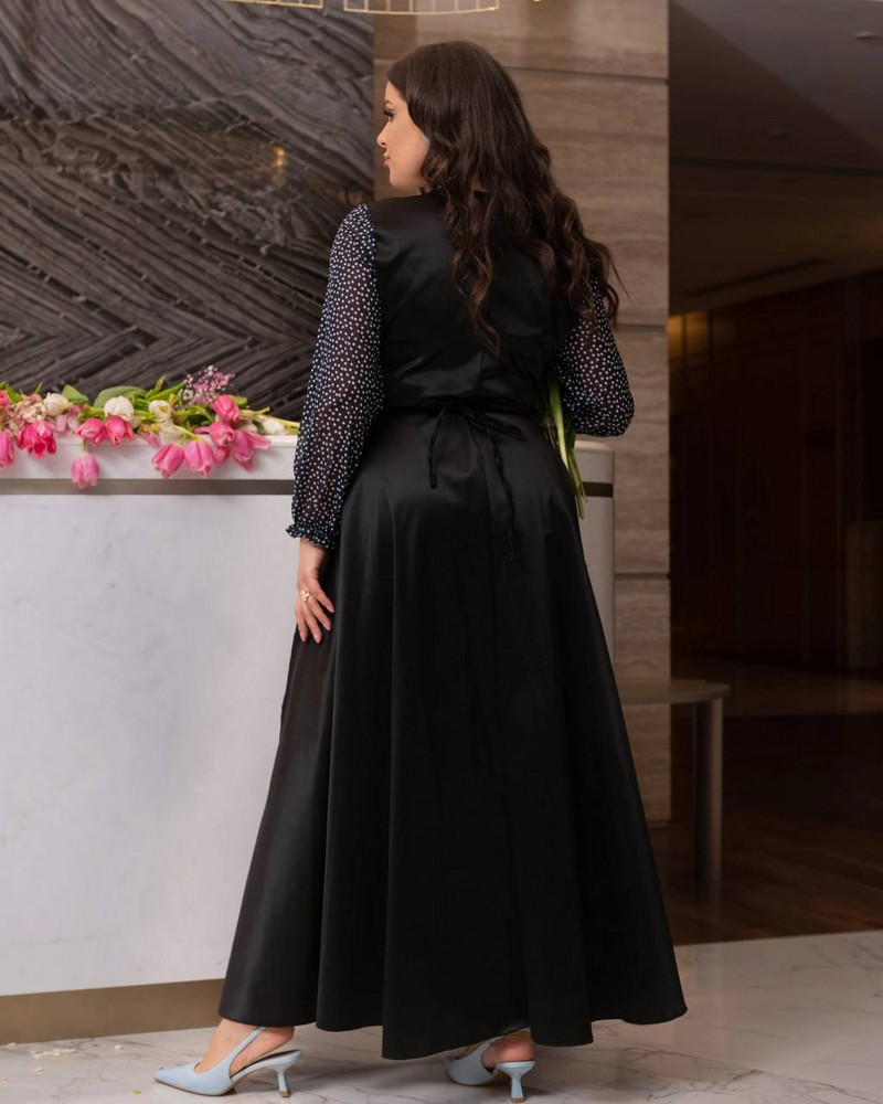 Дълга рокля от атлас