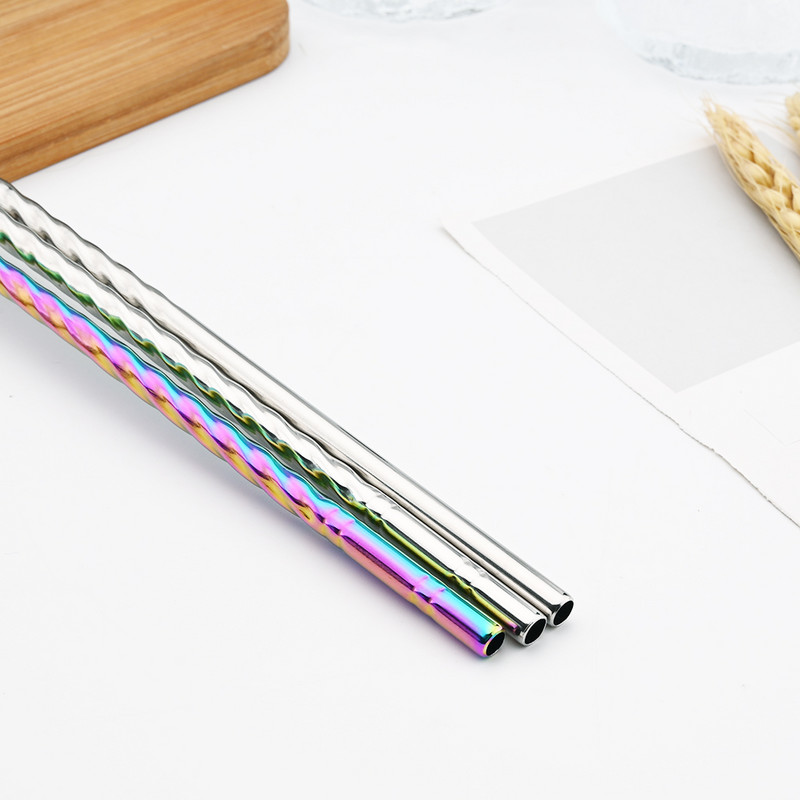 Paie din oțel inoxidabil 304, set de paie metalice reutilizabile cu perie de curățare, sucuri colorate pentru băuturi, accesoriu pentru petrecere, dropshipping