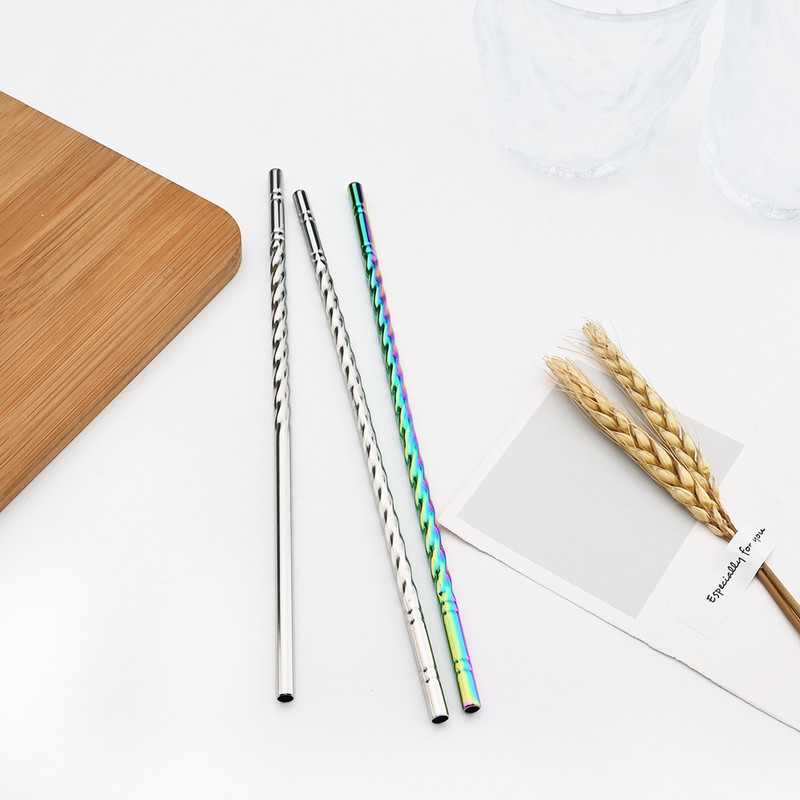 Paie din oțel inoxidabil 304, set de paie metalice reutilizabile cu perie de curățare, sucuri colorate pentru băuturi, accesoriu pentru petrecere, dropshipping