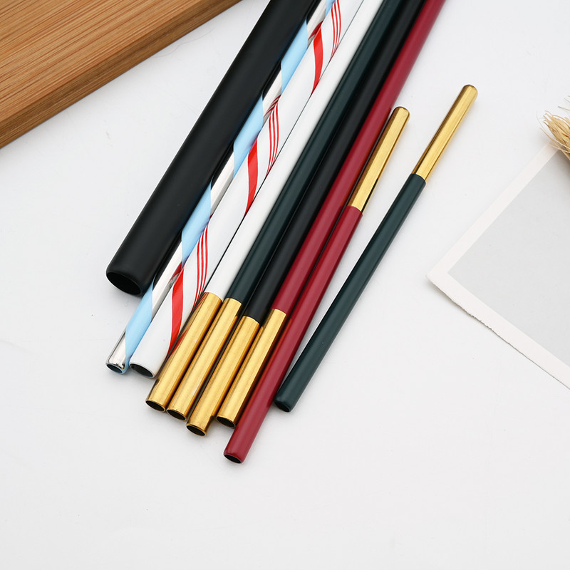 Paie din oțel inoxidabil 304, set de paie metalice reutilizabile cu perie de curățare, sucuri colorate pentru băuturi, accesoriu pentru petrecere, dropshipping