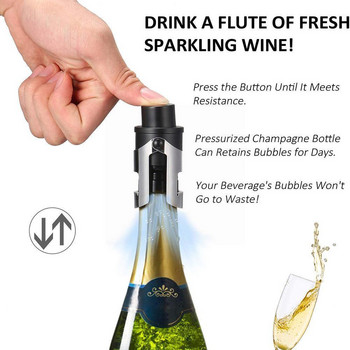 Πώμα σαμπάνιας κενού με αντλία πίεσης Keep Fizz Bottle Silicone Prosecco Caps Wine New Plugs Cava Bubbly Sparkling Se Y7v8