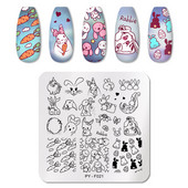 PICT YOU Rabbit Square Stamping Nail Plate Stamp Stamp Stamp από ανοξείδωτο ατσάλι DIY για εργαλεία στένσιλ νυχιών
