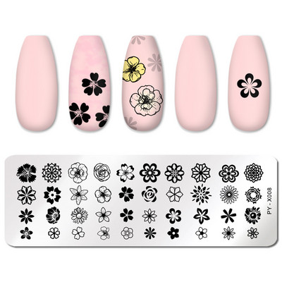 PICT YOU Rabbit Square Stamping Nail Plate Stamp Stamp Stamp από ανοξείδωτο ατσάλι DIY για εργαλεία στένσιλ νυχιών