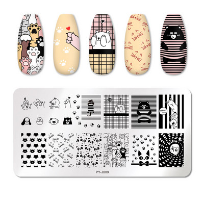 PICT YOU Rabbit Square Stamping Nail Plate Stamp Stamp Stamp από ανοξείδωτο ατσάλι DIY για εργαλεία στένσιλ νυχιών