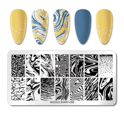 NICOLE DIARY-290 Rectangle Space Planet Moon Star Nail Stamping Plates Stamp Stamp Stamp από ανοξείδωτο ατσάλι Loving Heart