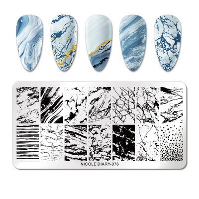 NICOLE DIARY-290 Rectangle Space Planet Moon Star Nail Stamping Plates Stamp Stamp Stamp από ανοξείδωτο ατσάλι Loving Heart