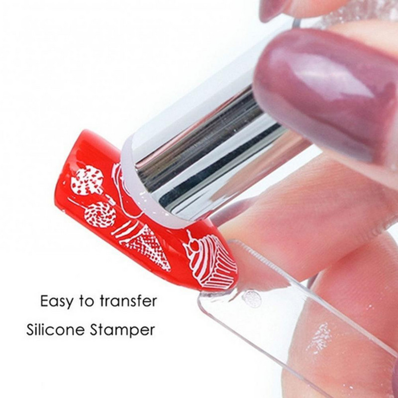Шаблони за нокти+Художествена химикалка Двустранна глава Stamper Полиране Живопис Рисуване Маникюр Nail Art Pen Tool Маникюр Декор 2021 НОВО
