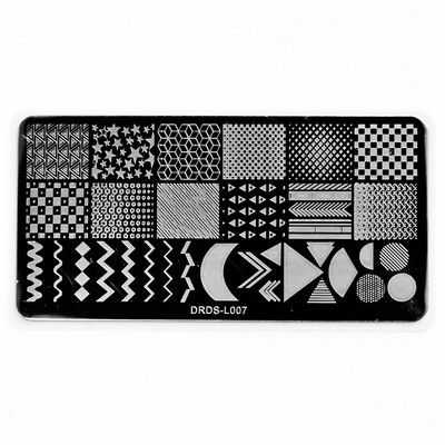 1Pc Nail Art Stamp Plate Geometric Line Stamping Image Plate 6*12CM Nail Stamping Plate Stencil πλάκας από ανοξείδωτο χάλυβα JR-030