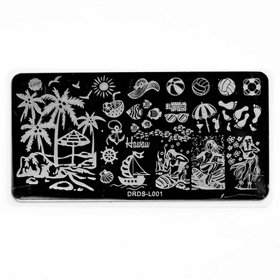 1Pc Nail Art Stamp Plate Geometric Line Stamping Image Plate 6*12CM Nail Stamping Plate Stencil πλάκας από ανοξείδωτο χάλυβα JR-030