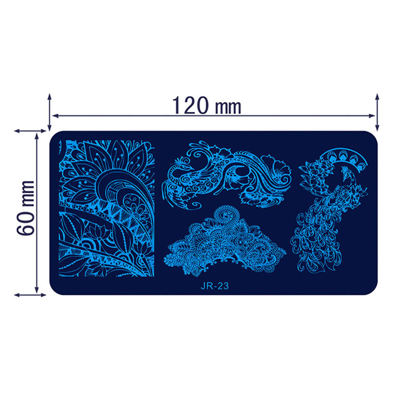 1 buc Placă de ștanțare pentru arta unghiilor Linie geometrică Placă de imagine pentru ștanțare DIY 6*12CM Placă de ștanțare a unghiilor Placă din oțel inoxidabil Stencil JR-030