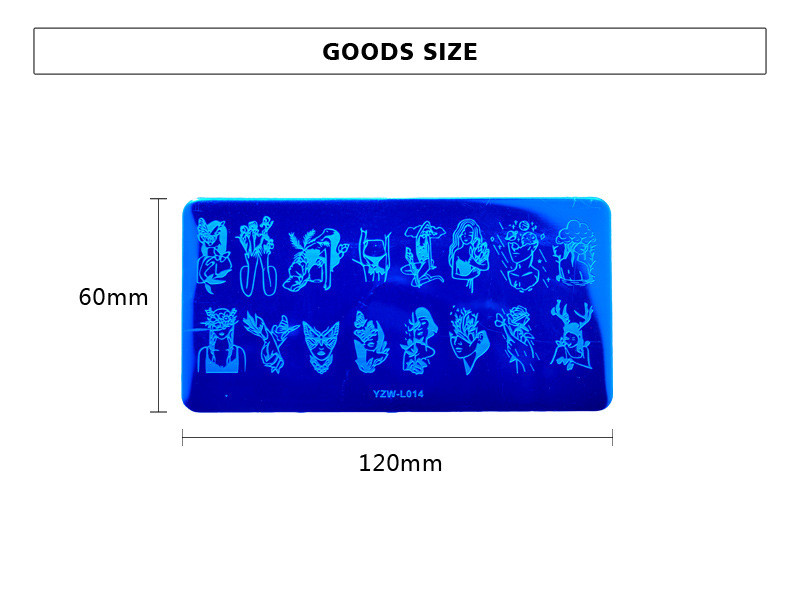 Șablon de manichiură Șablon de imprimare din plăci de oțel Linie geometrică Literă unghii animale Imprimare prin transfer de artă Instrumente decorative pentru unghii