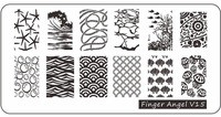 1 τεμάχιο Nail Art Εικόνα Σφραγίδα Πλάκες Σφράγισης Αγγλικών γραμμάτων Μοτίβο Μανικιούρ Πλάκες DIY Polish Stencil Nail Tools XYZ03